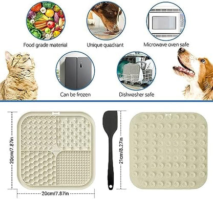 Lesipee Licking Mat for Dogs & Cats 2 Pack, Slow Feeder Lick Pat, Dishwasher Safe, Anxiety Relief Dog Toys Feeding Mat for Butter Yogurt Peanut, Pets Supplies Bathing Grooming Training Calming Mat - Image 2