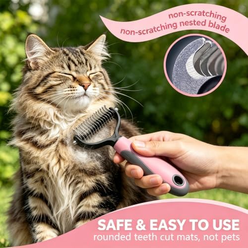 Deshedding Dog Brush for Shedding & Cat Undercoat Rake Pet Grooming Indoor - Image 7