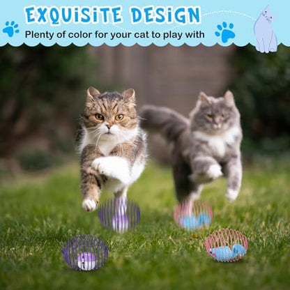 Jecery 5 Pcs Cat Toys Spring,Mouse and Bell,Multicolor - Image 4