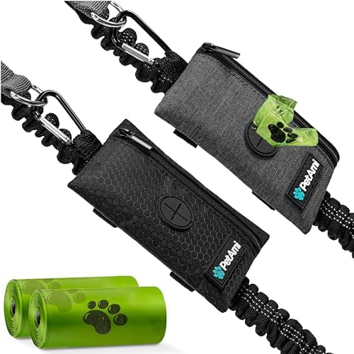 PetAmi Dog Poop Bag Holder for Leash, Pet Waste Bag Dispenser, Black 2PK by PetAmi