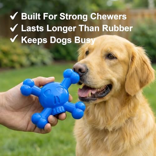 Dog Chew Toys for Aggressive Chewers, Durable Nylon Tough Chew Toy for Small & Medium Dogs, Bacon Flavor Skull Dog Toy to Keep Dogs Busy Indoors, Helps Reduce Boredom - Image 6