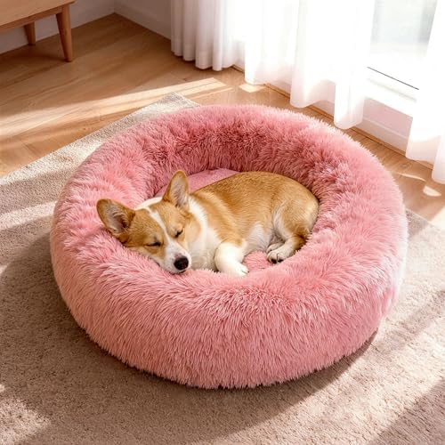 Donut Dog Bed Medium Size Dog, Round Cat Beds for Small Dogs by WARMREST