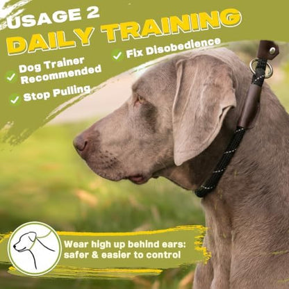 Fida Durable Slip Lead Dog Leash, 4 FT x 1/2" Dog Training Leash, Black - Image 5
