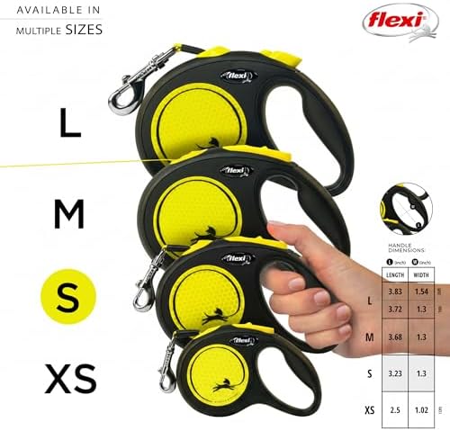 FLEXI® Neon Tape Retractable Dog Leash, Small, 16 ft - Neon Yellow/Black - Image 5