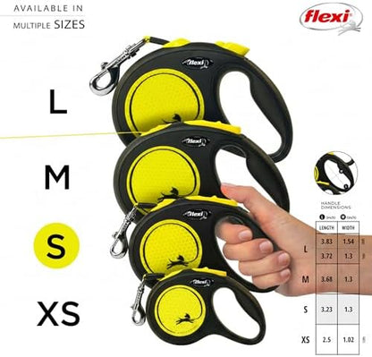 FLEXI® Neon Tape Retractable Dog Leash, Small, 16 ft - Neon Yellow/Black - Image 5