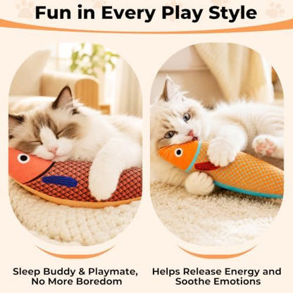 3 Pack Catnip Saury Fish Toys, Cat & Kitten Chew Kicker Interactive Crinkle Toys for Bored Indoor Adult Cats & Kitten, Cat Gifts Teething Toys Soft and Durable for All Breeds - Image 7