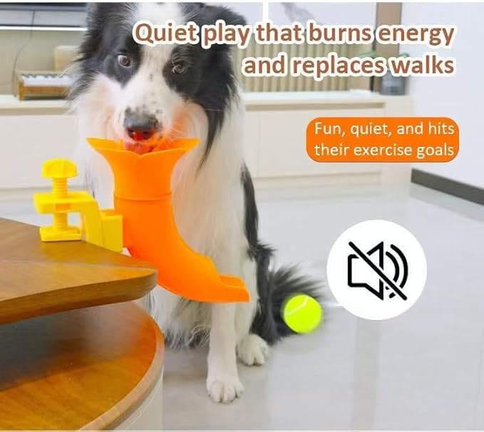 Silent Dog Self-Serving Ball Launcher Bougainvillea Pet Interactive Ball Launcher Durable PP Material Dog Training and Boredom-Busting Tool