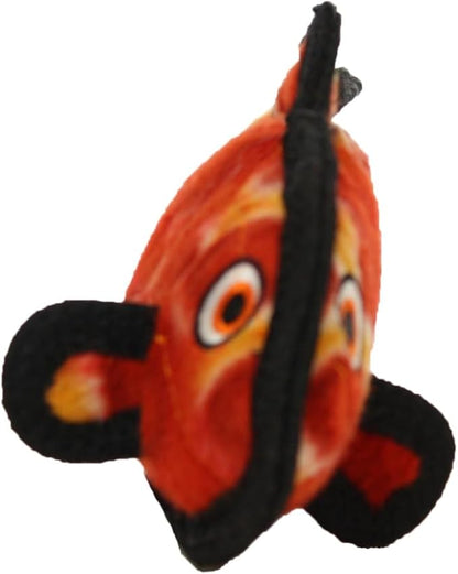 TUFFY - World's Tuffest Soft Dog Toy - Ocean Junior Fish - Red - Squeakers - Multiple Layers. Made Durable, Strong & Tough. Interactive Play (Tug, Toss & Fetch).Machine Washable & Floats