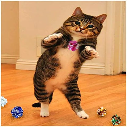 Andiker 10PC Cat Crinkle Balls, 2.36 Inches 5 Colors Kitten Balls Interactive Cat Toys for Indoor Cats to Chew, Chase, Swat, Bite, Hunt to Kill Time and Keep Fit(10 pcs) - Image 5