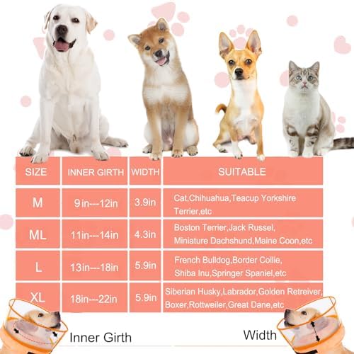 Inflatable Dog Cone Collar for Large Medium Small Dogs, Soft Dog Donut Collar Adjustable Recovery Cone for Pets After Surgery, Extra Enhanced Anti-Licking Guard Shield for Pets (X-Large, Orange) - Image 3
