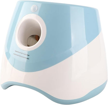 FILFEEL Automatic Dog Thrower Pet Interactive with 3 Soft Balls for Indoor and Outdoor Fun for Small Dogs (Lightblue)