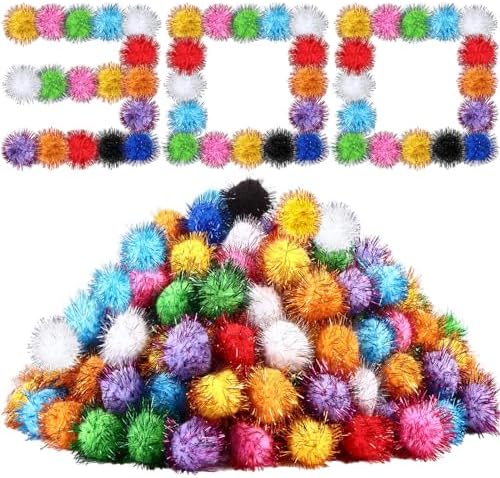 Poen 300 Pieces Cat Toy Pom Pom Balls for Cats, Tinsel by Poen