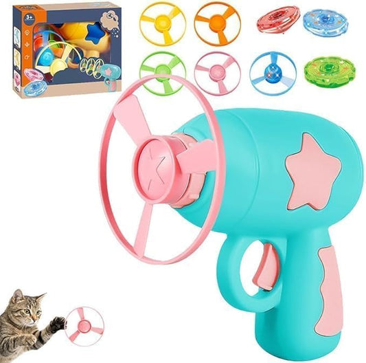 Cat Fetch Toy, 2026 Interactive Light-Up Flying Disc Launcher & Fetch Toy for Cats, Cat Toy Propeller Launcher for Training & Hunting (A) by Unknown