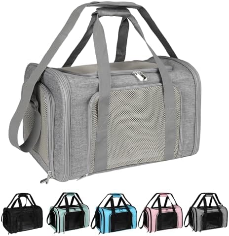 Top tasta Dog Cat Carrier Pet Carriers for Small Medium Large Cats Dogs Carrier Soft Sided Small Puppy Dog Carrier Portable Foldable Airline Approved Dog Cat Travel Carrier Grey Medium by home