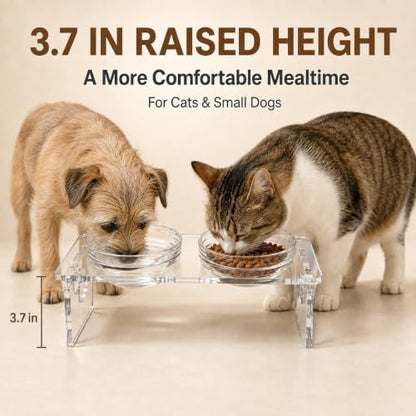 Acrylic Dog Bowl Stand, 3.7in Elevated Cat Bowls, 4 Bowls - Image 2
