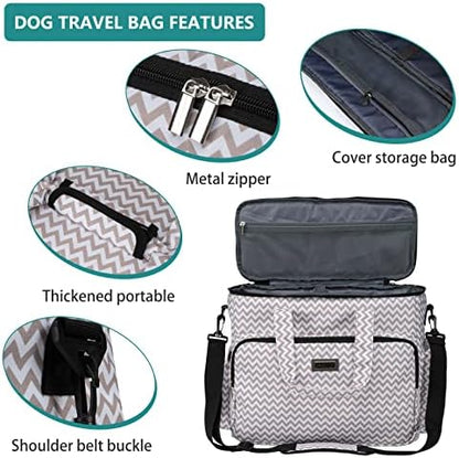 BAGLHER Dog Travel Bag, Pet Travel Bag (ALL Pet Travel Supplies), With 2 Pet Food Containers and 2 Collapsible Silicone Bowls; Essential Kits for Pet Travel BLW - Image 4