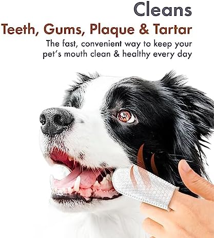 Petkin Fingertip Tooth Wipes for Dogs and Cats, 50 Finger Wipes - Slip-On, Snug Fit, Micro-Bristle Fabric - Cleans Teeth, Gums, Plaque & Tartar - Convenient, Ideal for Home and Travel - Peanut Butter - Image 3