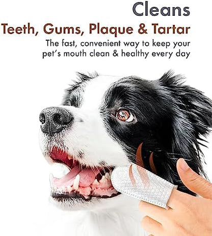 Petkin Fingertip Tooth Wipes for Dogs and Cats, 50 Finger Wipes - Slip-On, Snug Fit, Micro-Bristle Fabric - Cleans Teeth, Gums, Plaque & Tartar - Convenient, Ideal for Home and Travel - Peanut Butter - Image 3