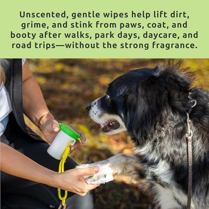 PawZ Travel Wax & Wipe Kit – Dog Paw Wipes Unscented (Clip-On Travel Tube) + Paw Balm Stick for Dogs, Clean, Moisturize & Protect Dog Paws, Mess-Free On-the-Go Paw Cleaning Kit - Image 4