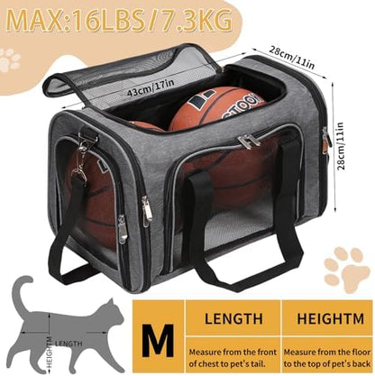 Soft-Sided Cat/Dog/Pet Carrier, Collapsible Pets Travel Carriers - Image 3