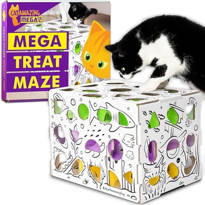 Cat Amazing MEGA – Cat Treat Puzzle Box – Interactive Food Maze – Cat Puzzle Feeder – Treat Box for Indoor Cats – Enrichment Food Toy – Best Cat Toy for Cats! by CatAmazing