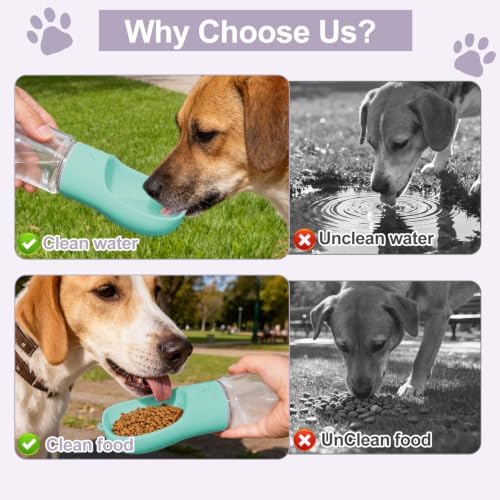 Portable Dog Water Bottle with Food Container, Drinking Bottle for Travel - Image 6