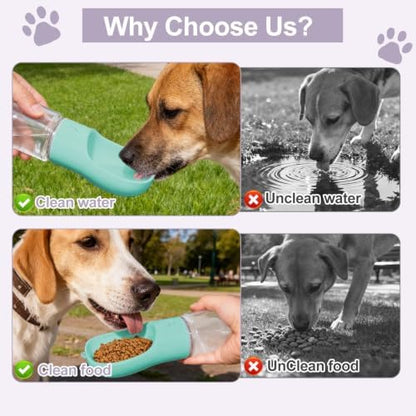 Portable Dog Water Bottle with Food Container, Drinking Bottle for Travel - Image 6