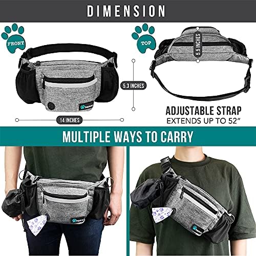 PetAmi Dog Fanny Pack, Treat Pouch for Dog Walking Training, Light Gray - Image 5