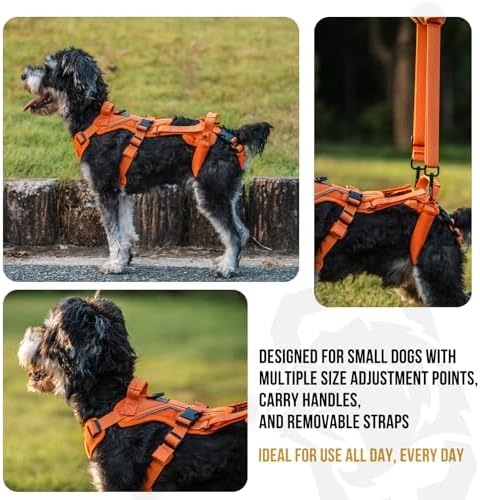 OneTigris Lift Harness for Small Dogs XS, Sling Carrier to Help Lift and Walk, Outdoor Full Body Support with Reflective Straps for Back Legs - Image 6