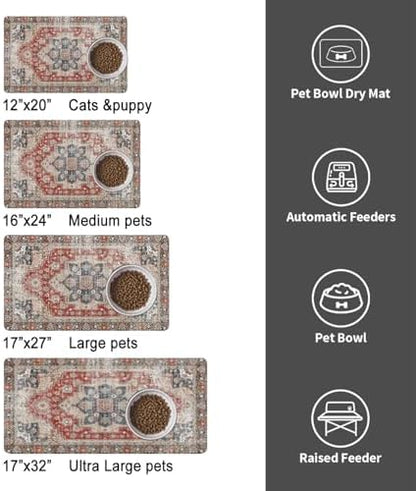 Dog Food Mat for Floors, Absorbent Pet Cat Food Bowl Mat, 16x24 in - Image 6