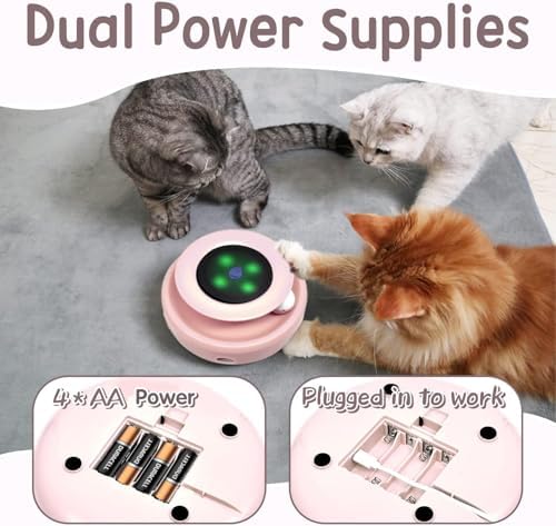 ORSDA Cat Toys 2-in-1 Interactive Cat Toys for Indoor Cats, Automatic Cat Toy Balls, Ambush Feather Kitten Toys with 6pcs Attachments, Dual Power Supplies, Auto On/Off (Upgraded Version) - Image 6