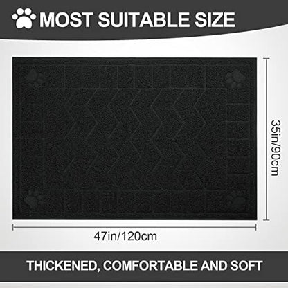 Cat Litter Box Mat, 47" x 35" Large Waterproof Litter Trapping Mat - Image 2