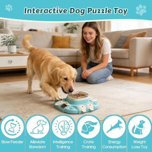 2 Levels Dog Puzzle Toy, Slow Feeder for Fast Eating Pets Interactive Dog Treat Puzzle Toys for IQ Training, Treat Dispenser for Small Medium Large Dogs, Cats - Image 6