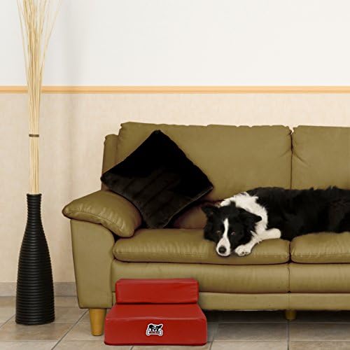 Weebo Pets Smooth Steps Folding Leather Pet Stairs (Red) - Image 5