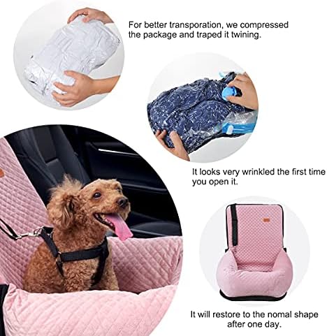 Dog Car Seat for Small Medium Dogs Pet Up to 40 lbs Pink - Image 3