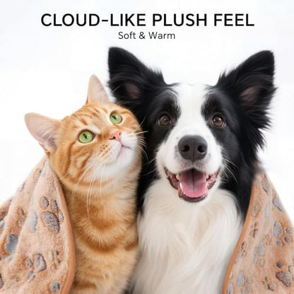 1 Pack 6 Blankets Dog Cat Soft Fluffy Fleece Pet Blanket Warm Cute Print Design Puppy Kitten Blanket Doggy PAW-2 Medium (30" x20") - Image 2