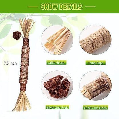 BAWAN Silvervine Sticks Cat Chew Toys for Indoor Cats Dental Care Teeth Cleaning, Natural Kitten & Cat Teething Toys for Health, Cat Chew Stick Suitable for All Breeds of Aggressive Chewers Cat - Image 6