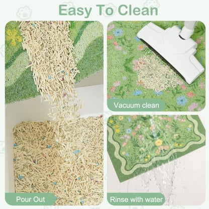 Glittme Cat Litter Mat, 33"x22" Non-Slip Washable Trapping Mat for Cats - Image 3