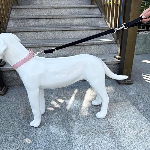 Double Ended Dog Leash,for Obedience Training Easy to Use,Lightweight,Soft for Large and Medium Dogs (Black, 1M*2.5CM) - Image 4