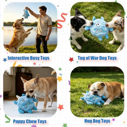 Monster Dog Birthday Toy for Gifts, Stuffed Dog Plush Toy, Blue - Image 3