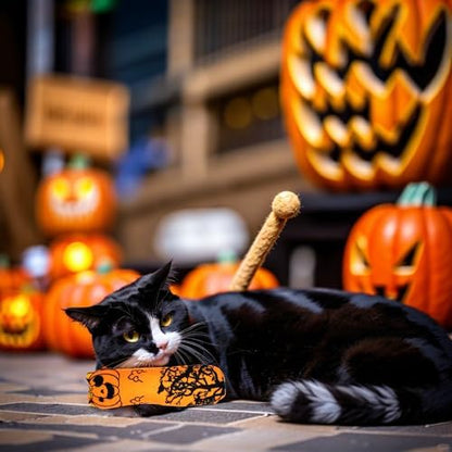 PET SHOW 8 Pack Halloween Cat Kicker With Catnip Crinkle Sound for Indoor Cats - Cute Ghost Pumpkin Plush Kittens Shape Natural Interactive Pet Kitty Toy - Image 6