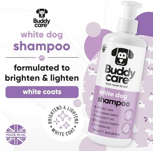 White Dog Shampoo by Buddycare | Brightening and Whitening Shampoo for Dogs | Deep Cleansing, Fresh Scented | with Aloe Vera and Pro Vitamin B5 (50.72oz) - Image 2