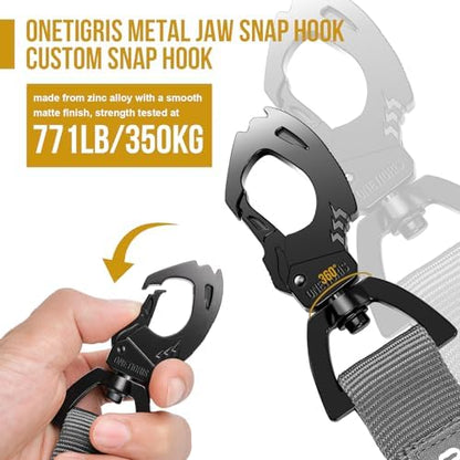 OneTigris Tactical Bungee Leash with 2 Handles Quick Release (Grey) - Image 4