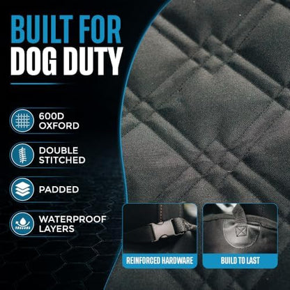 Bulldogology Dog Car Seat Cover 64"x60" Waterproof Heavy Duty Bench Dog Hammock Backseat Protector from Hair, Muddy Paws, Scratches - Pet Car Seat Cover for Cars Trucks SUVs (X-Large) - Image 6