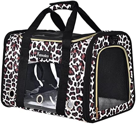 Petmolico Cat Carrier Soft-Sided Airline Approved, Medium, Medium, Leopard by Petmolico