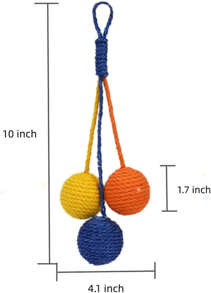 Cat Toy Sisal Ball Hanging Cat Toy Handmade Cat Rope Ball Chew Eco-Friendly Toy Pets Interactive Toy Cat Toys for Indoor Cats (Bule, 1pcs)