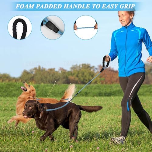 Dog Double Leashes,4-Dog Rope Bungee Four Leash - Tangle-Free Design with Padded Handle, 360° Swivel Control & Removable Feature for Walking Multiple Dogs - Image 4