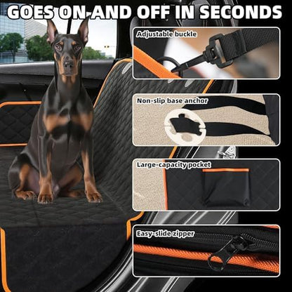 Smouatou Dog Car Seat Cover for Back Seat, Sturdy Backseat Extender for Dogs,New Scratch Resistant, Anti Slip Portable Dog Hammock,Suitable for Cars and SUVs,Car Travel Pet Bed,Hard Bottom (L) - Image 4