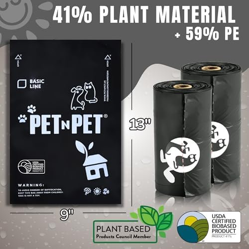 Pet N Pet Poop Bags for Dogs, 1080 Count, Plant Based, Black 9x13 Thick - Image 2