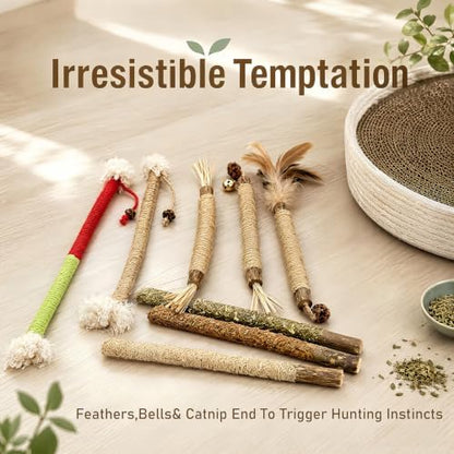 Natural Silvervine Sticks Cat Toys, 11 Pack Natural Catnip Chew Toys - Image 5